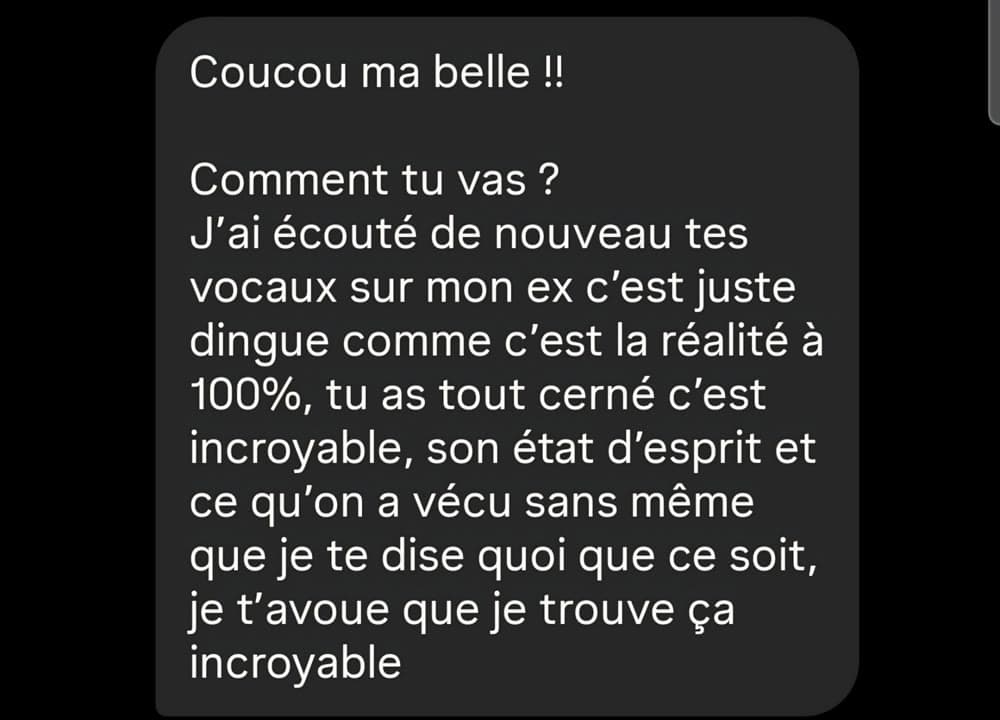 Message d'une consultante à Suzan
